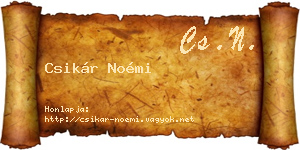 Csikár Noémi névjegykártya